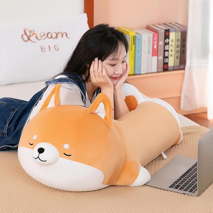 Shiba Inu Stuffed Animals, Soft Shiba Inu Dog Plush Pillow Cute Corgi Dog Plush Toy Gifts for Girls Kids Birthday Valentine(55cm/21.6inches)