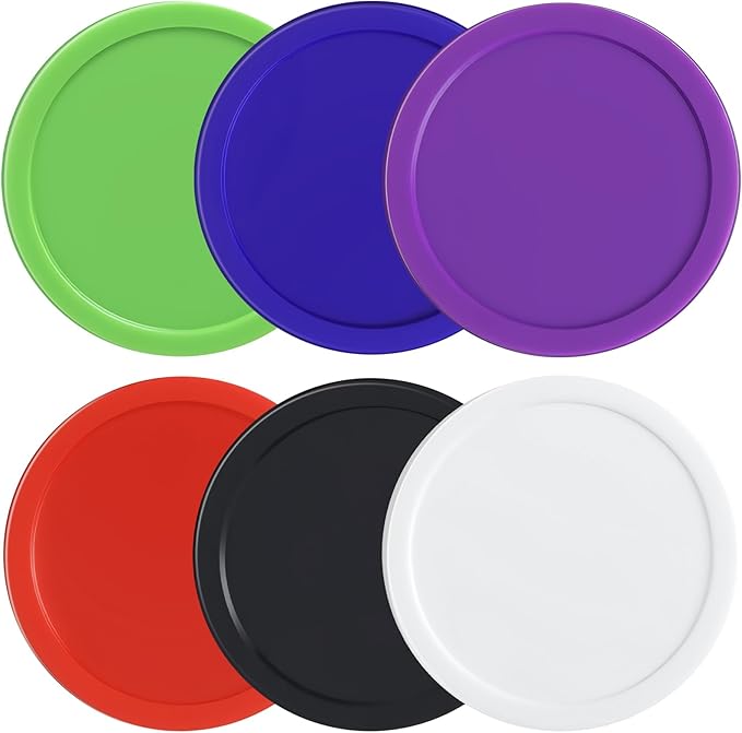 Coopay 3 1/4 Inches Air Hockey Pucks 6 Pack Full Size Heavy Replacement Pucks for Game Tables Equipment Accessories