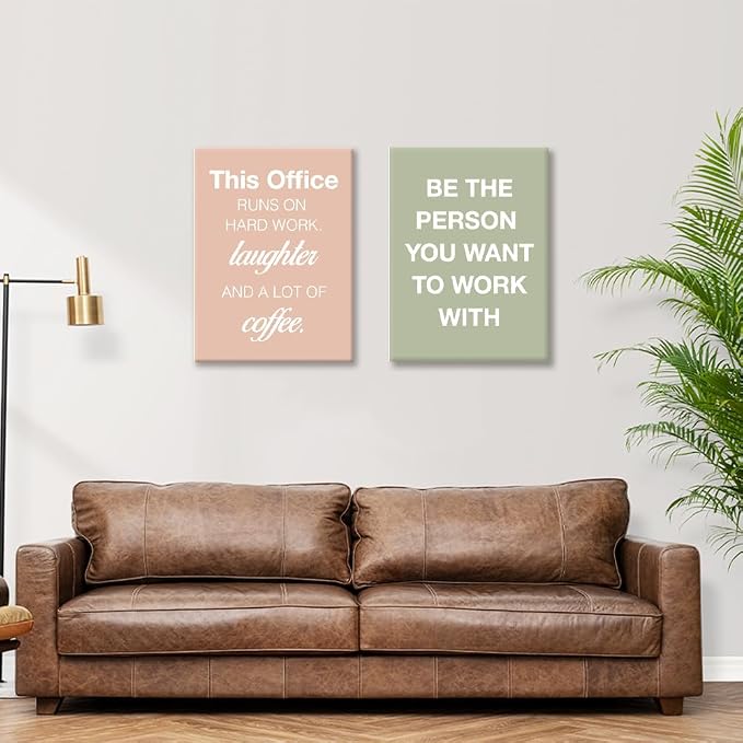 YEOION Motivational Office Wall Art Set of 6,Teamwork Canvas Frame Artwork | Team Work Wall Art for Office Workplace School Offices/Work Office Decor Aesthetic