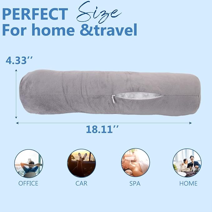 Health Cervical Neck Roll, Resilient Bolster Pillows, Round Neck Pillows Support for Sleeping, Large Size Bolster Pillow for Bed, Legs, Back and Yoga
