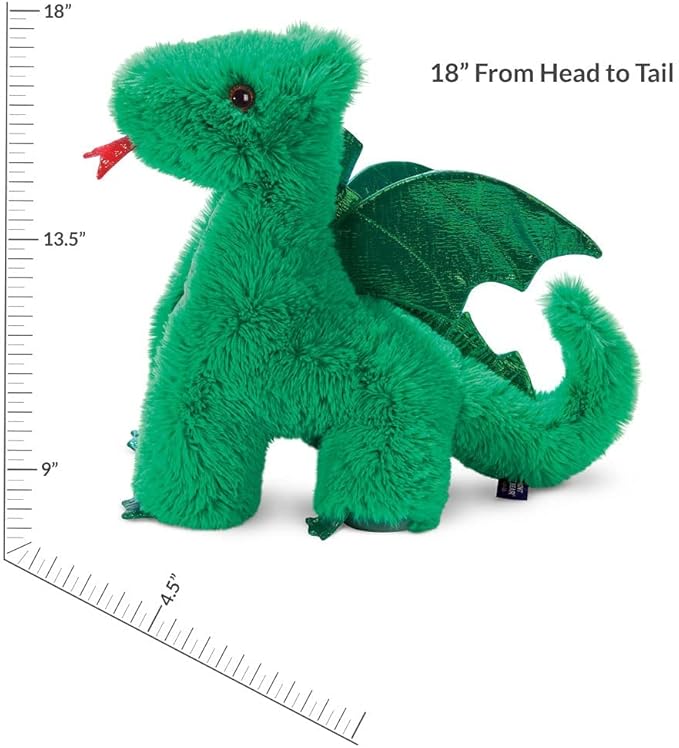 Vermont Teddy Bear Plush Dragon - Dragon Stuffed Animal, Green, 18 Inch