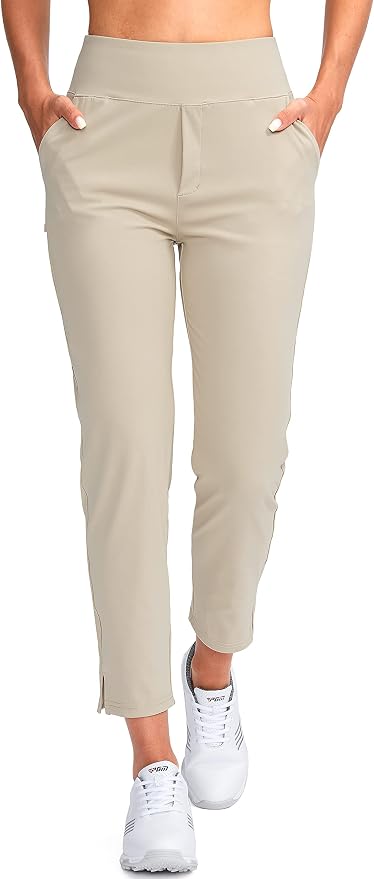YYV Women's Golf Pants High Waist Stretch Ankle Pants with Pockets | Work Ankle Pants, Dress Pants with 4 Pockets, For Yoga Business Travel Casual
