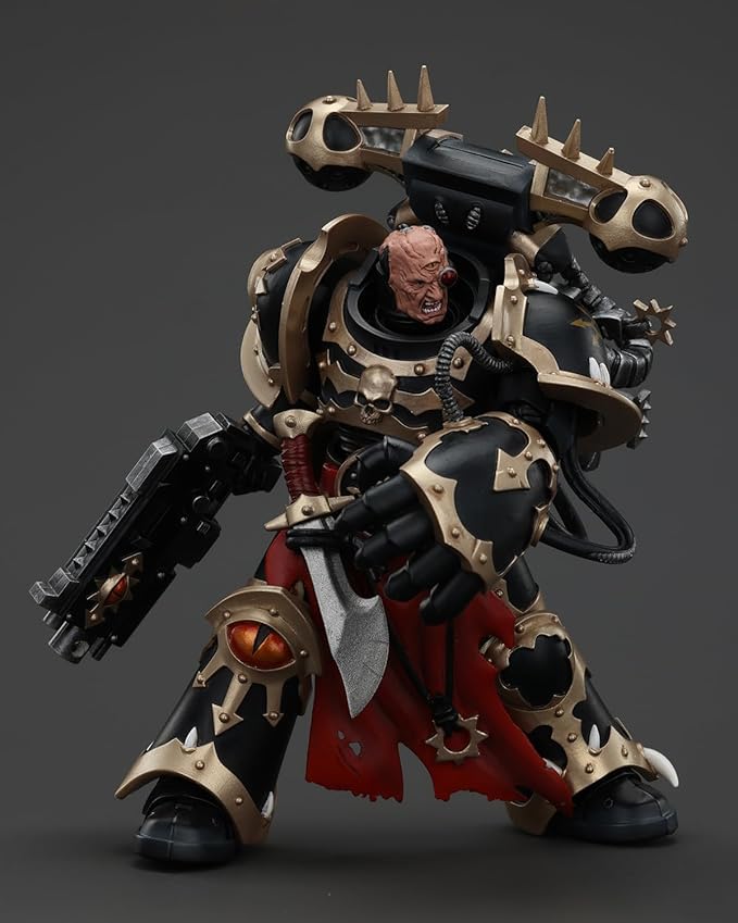 JoyToy Warhammer 40K Genuine License 1:18 Action Figure, Chaos Space Marines Black Chosen with Bolt Pistol and Power Fist, 4.96 inch Collectible Action Figures Sets