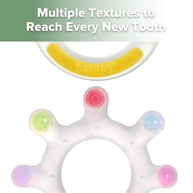 Haakaa Silicone Palm Teether, Baby Teething Toys, Food Grade Silicone Teethers for Babies 0-6 Months/6-12 Months, BPA Free Teething Relief Baby Chew Toys