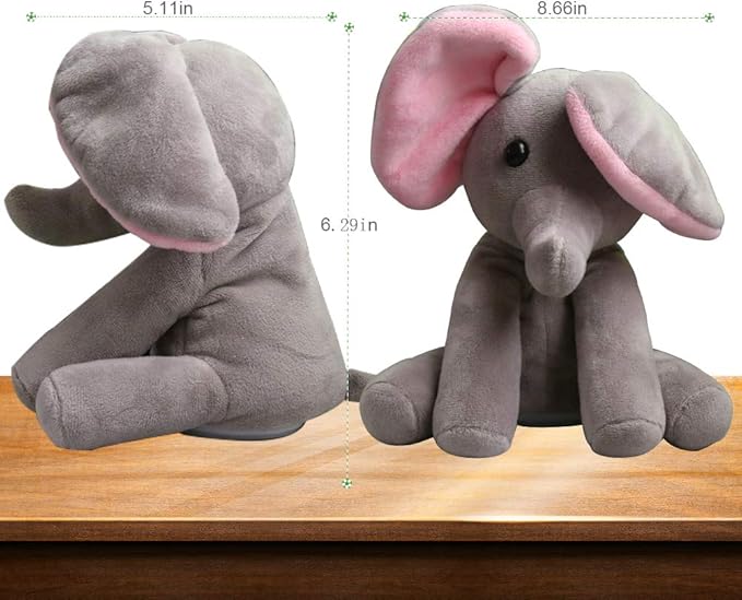 Talking Elephant, Interactive Stuffed Plush Animal Talking Toy Cute Sound Effects with Repeats Your Said Voice, Best Buddy for Kids Gift Age 3+