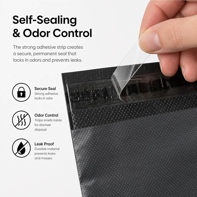 200Pcs Sanitary Napkin Disposal Bags, Self Seal Feminine Hygiene Bags for Tampons, Pads, Liners, Period Products, Odor Blocking