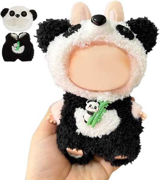 17cm Doll Clothes for Labubu - Plush Clothes for Dolls Outfit - Accessories for 17cm Dolls Clothes -Cute Panda Costume, No Doll Included