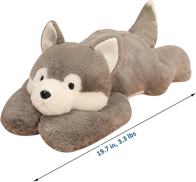Weighted Stuffed Animals, 19.7in 3.3lbs Weighted Husky Stuffed Animal Toy Cute Husky Plush Pillow for Adults Boys Girls