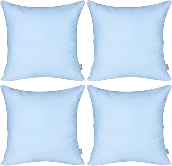 4-Pack 100% Cotton Comfortable Solid Decorative Throw Pillow Case,Thmyo Square Cushion Cover Pillowcase Sublimation Blank Pillow Covers DIY Throw Pillowcase for Sofa(24x24 inch/ 60x60cm,Light Blue)