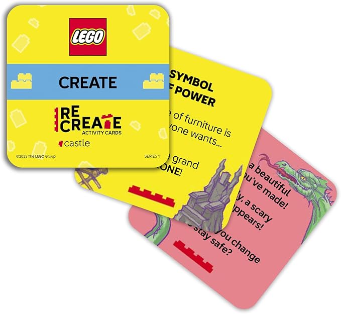 Lego Recreate Activity Cards – Castle | Fantasy Building Game with 30+ Activity Cards & 25 Lego Elements | Ages 6+