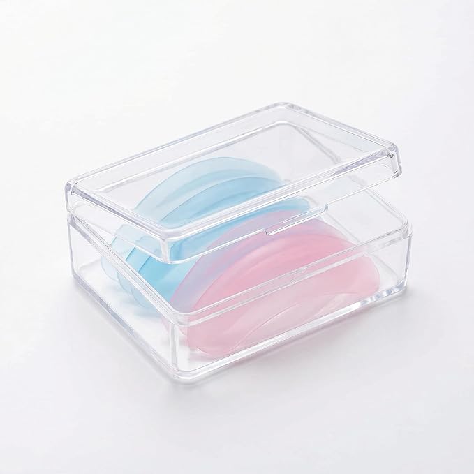 Lash Lift Shields – Washable and Reusable Korean Super Sticky Flat Pads for Eyelash Perm, No.1 Lash Lift Softening Shields for Women Beauty, Pink (1 Pair Pink + 1 Pairs Blue)