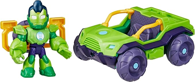 IRON MAN AND HIS AWESOME FRIENDS Marvel Iron Hulk Iron Racer Action Figure & Toy Vehicle, 3-Inch Super Hero Toys for Kids, Ages 3+