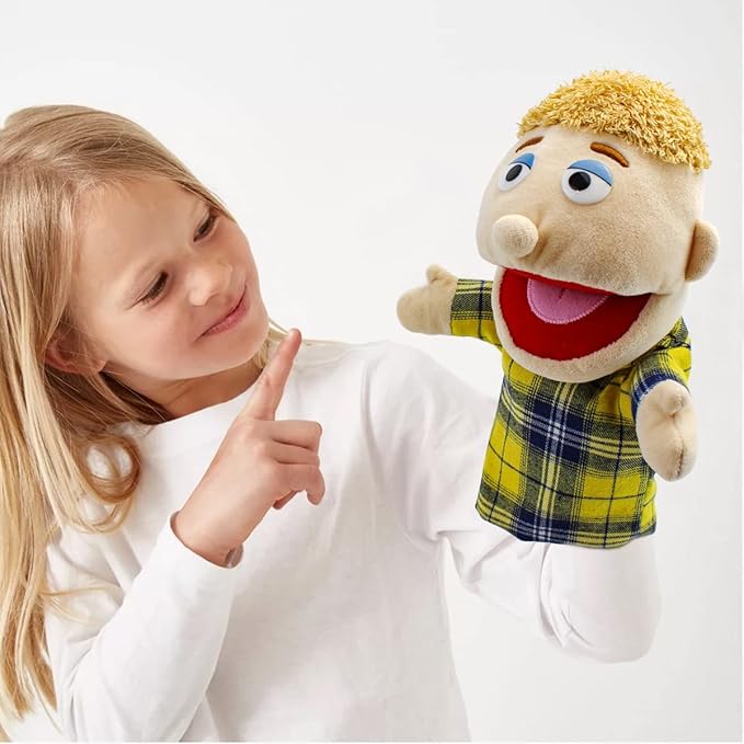 Family Hand Puppets,Puppets for Kids Role Paly Family Members 13.4 INCH Multi-Ethnic Puppets Plush Soft Hand Puppets Family Puppets Story Toys, Puppets for Girls Boys Finger Puppets Puppet Set Gifts