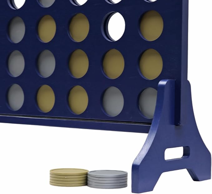 Tailgating Pros Premium Navy Giant Four in a Row with Carrying Case - Jumbo Oversized Outdoor Yard Game - Connect Multiple Pucks in a Row to Win - Many Puck Colors Available!