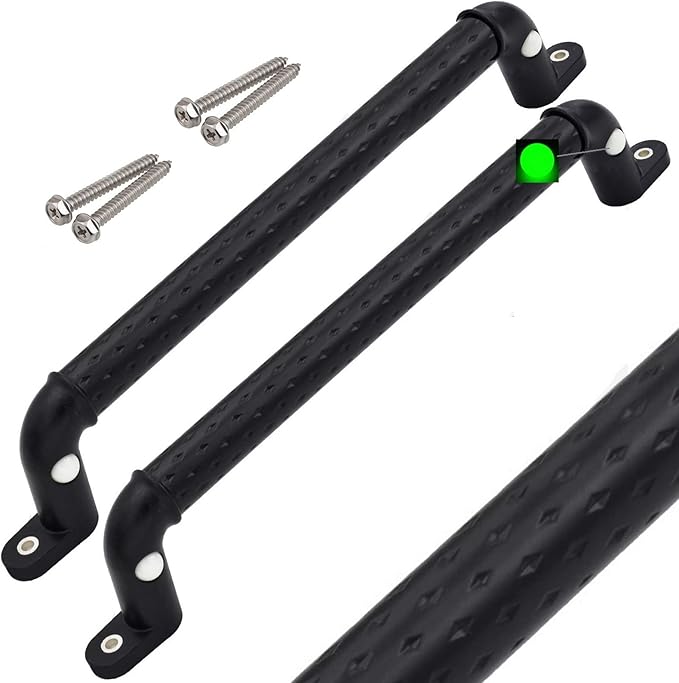 Set of 2 Playground Safety Handles Glow-in-The-Dark 17" Metal Non-Slip Solid Swing Set Kids Safety Hand Grips