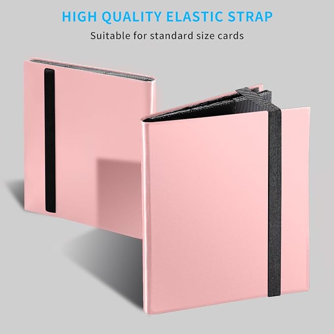 Card Binder, 360 Pockets Upgraded Trading Card Binders, Cards Collection Binder 9 Pocket, Side Loading Yugioh Binder Book Holder for MTG, TCG, Sport, Football, Baseball Collector Cards - Pink
