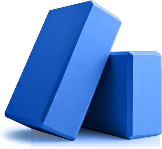 Yoga Blocks 2 Pcs, 9"x6"x3" Yoga Brick Foam Blocks EVA Foam Block Yoga Props Accessories for Yoga Pilates Stretching and Meditation