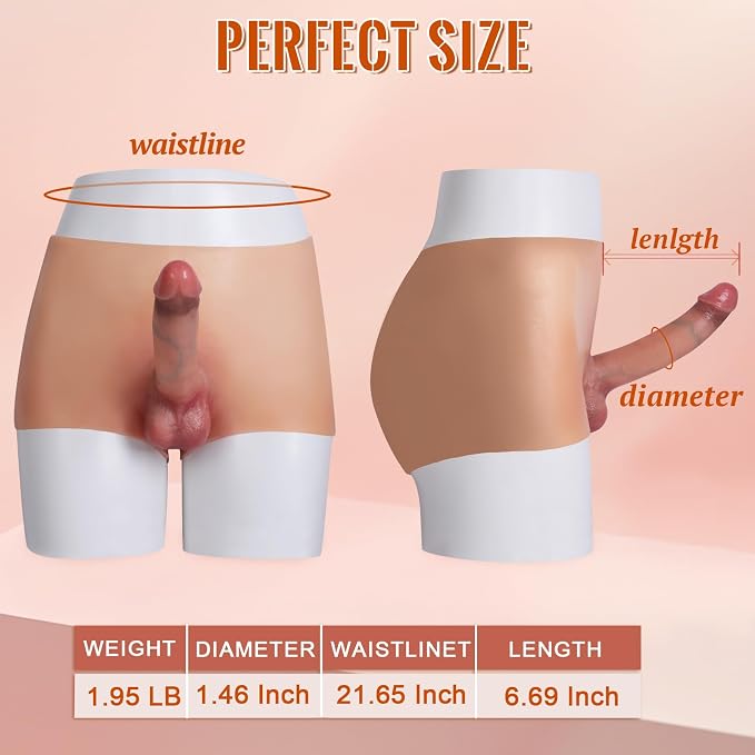 Strap On Vibrating Dildo Silicone Wearable Panties, 1.5" Diam Realistic Hollow Dildo with Remote Control Bullet Vibrator, 6.7" Penis Sleeve Penis Extender, Adult Sex Toys & Games for Lesbian Gay
