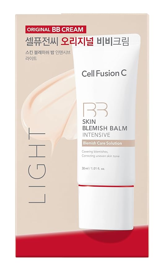 Cell Fusion C Skin Blemish Balm No.19 Light - Fair/Light with Neutral Undertone, BB Cream, 24h Coverage with Natural Finish, Tinted Moisutrizer for Face, 1.01 fl.oz.