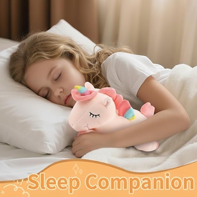 Sleeping Unicorn Stuffed Animal, 12 Inches Unicorn Plush Toys for Girls Women Girlfriend, Pink Soft Plush Hugging Pillow, Cute Lovely Stuffed Animal Cuddle Toy Gifts for Valentine Christmas Birthday