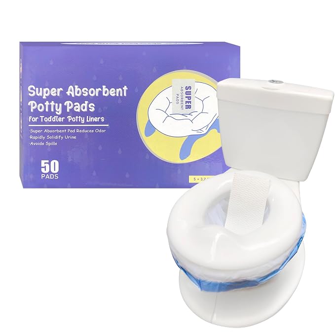 Disposable Potty Absorbent Pads for Kids Travel,Toilet Refill Pouch for Toddler Toilets Portable Fast-Acting Absorbent Fit All Baby Travel Potty Bags - 100 Pads