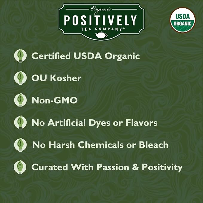 Organic Positively Tea Company, Dragonwell Green Tea Bags, 20 Count