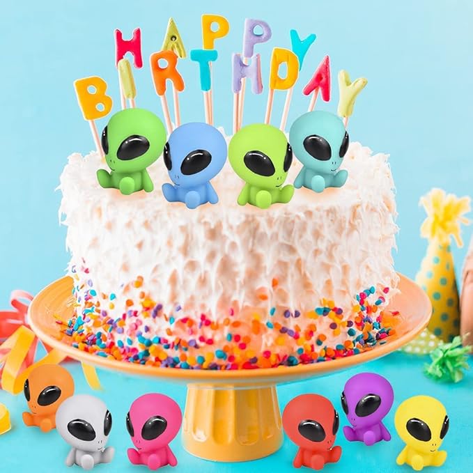 ArtCreativity Rubber Galactic Aliens, Set of 10, Alien Toys for Kids in Assorted Colors, Great as Outer Space Party Favors, Bath Toys for Kids, Swimming Pool, and Office Desk Decorations