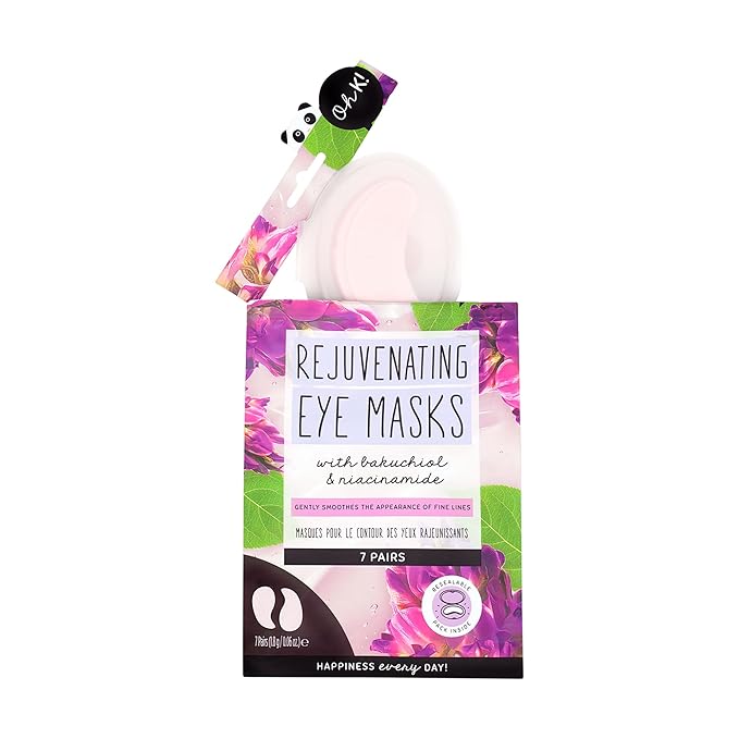 Oh K! Eye Mask - Rejuvenating - Hydrating Under Eye Patches - Depuffing Undereye Patches with Niacinamide - Hydrogel Mask for Dark Circles - 7 Pairs