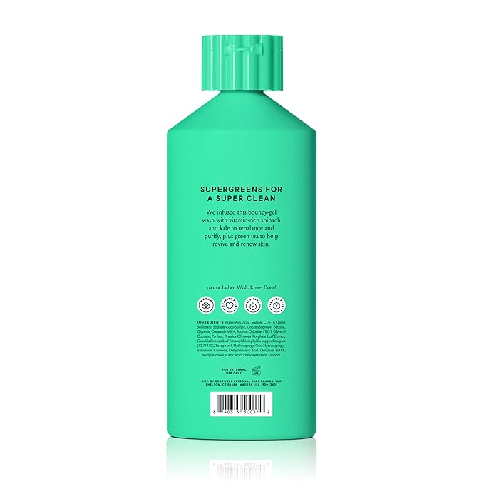Billie Detox Purifying Womens Body Wash, 18 fl oz, Juicy Green Botanical Scent, Vegan, Cruelty Free