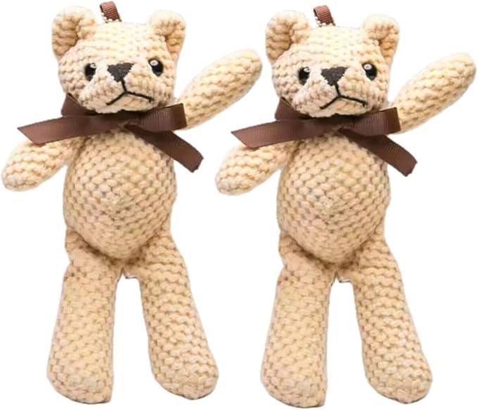 Brown Crochet Teddy Bear, 2-Pack