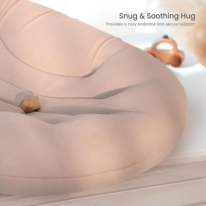 Baby Lounger for Newborn: Portable & Lightweight Pillow for Tummy Time Playtime & Diaper Changes - Skin-Friendly & Breathable for 0-12 Month Supervised Use