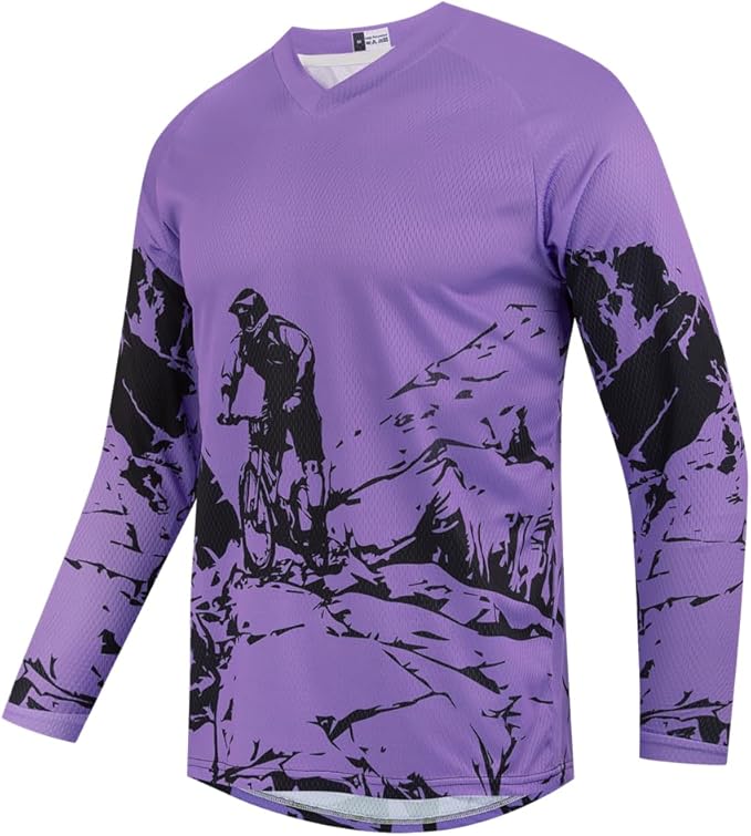 Youth Dirt Bike Jersey, Kids Mountain Bicycle Shirt Long Sleeve Powersports Children Downhill Jerseys for Big Kids