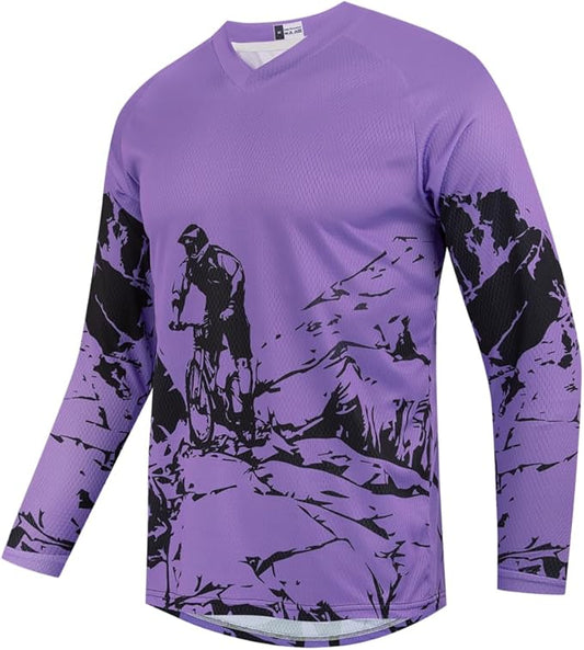 Youth Dirt Bike Jersey, Kids Mountain Bicycle Shirt Long Sleeve Powersports Children Downhill Jerseys for Big Kids
