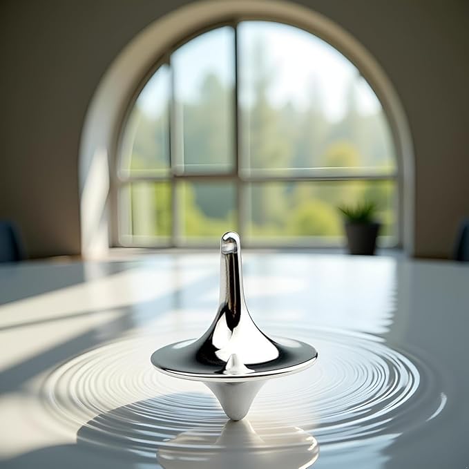 Accurate Spinning Top, Portable Precision Metal Spinner, Exquisite Perfect Balance Desktop Gyro, Vintage Totem Zinc Alloy Spinning Top