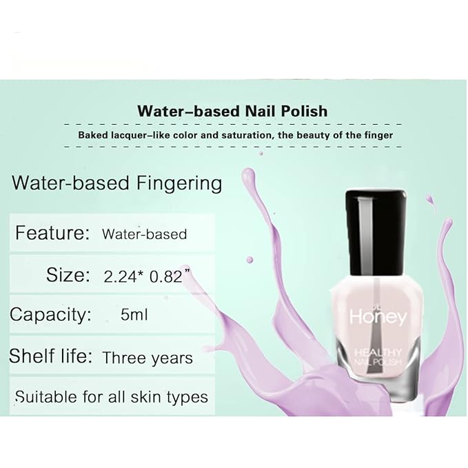 Non Toxic Nail Polish Set, Easy Peel Off and Fast Dry Nail Polish Set for Women,Teens (12 Bottles, 5ML)