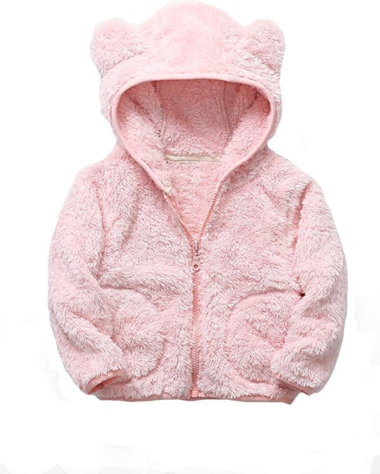iChunhua Baby Girls Bear Ears Shape Fleece Long Sleeve Jacket Sweatshirt Outwear