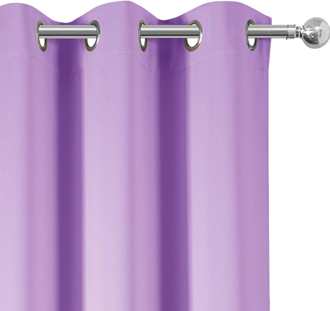 LEMOMO Lavender Blackout Curtains 34 x 63 Inch Length/Set of 2 Curtain Panels/Thermal Insulated Room Darkening Blackout Curtains for Bedroom