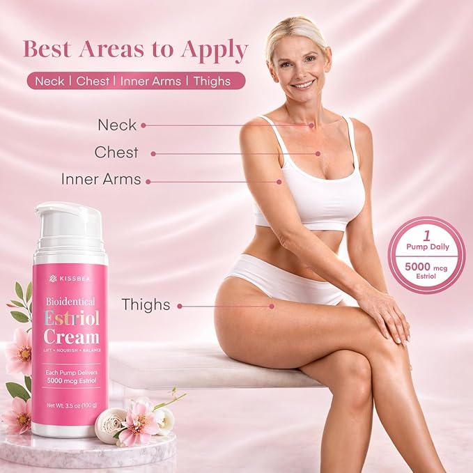 Bioidentical Estrogen Cream for Women with E3 - Menopause Skin Support Body Moisturizer with B5, Wild Yam, Vitamin C & CoQ10 - Up to 100 Pumps Supply