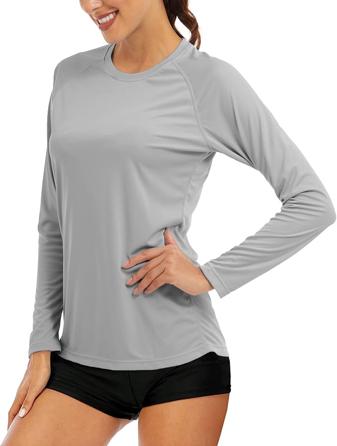 MAGCOMSEN Women's Long Sleeve Shirts UPF 50+ Sun Protection Shirts for Hiking Fishing Workout Rash Guard