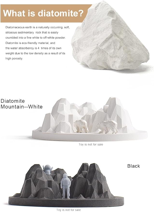 SINT Aroma Diffuser Diatomite Mountain Stone with Wooden Stand | Essential Oil Diffuser with Aromatherapy Fragrant Oil | Diffusers for Home, Oil Diffuser, Room Decor | White, Fig Fragrance 10 ML