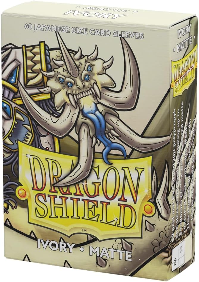 Dragon Shield | Japanese Size Card Matte Sleeves | 60 CT - Smooth & Tough Premium TCG Sleeves - Compatible with Yu-Gi-Oh, Naruto, Cardfight & Vanguard | Ivory