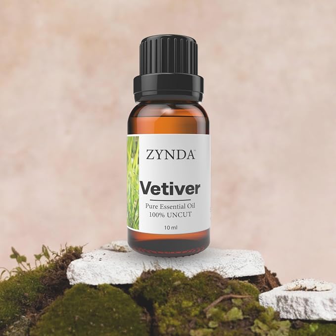 Vetiver Essential Oil – Pure & Natural Grounding Aromatherapy Oil – Deep Earthy Woody Aroma for Relaxation, Balance & Calm – :Lab Tested 100% Uncut Pure Essential Oils 10ml