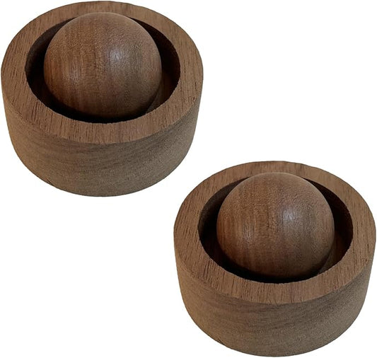 2Pcs Wooden Essential Oil Diffuser - Round Ball Aromatherapy Diffuser Made from Natural Walnut and Beech Wood for Home, Office, Car, Yoga | Long-Lasting Scent, Eco-Friendly (Walnut Wood)