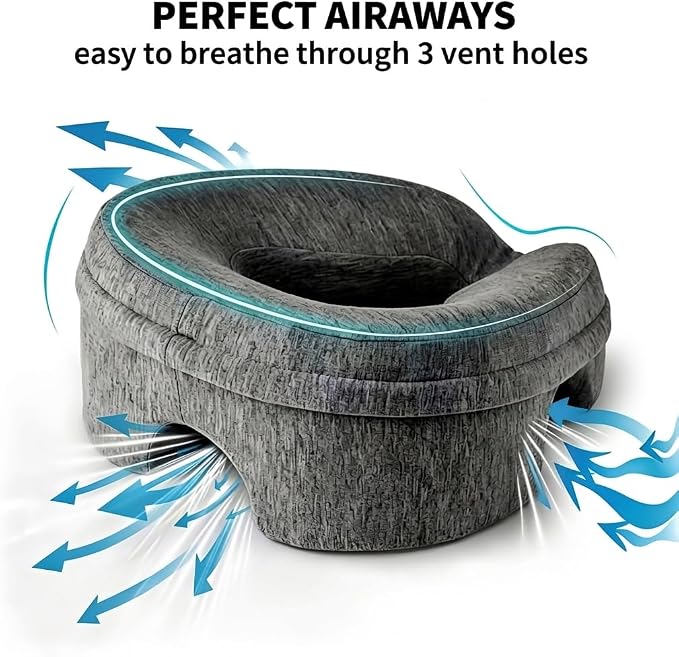 VVB Massage Pillow Face Down, Massage Headrest for Bed, BBL Pillow After Surgery Post Eye Surgery Recovery & Vitrectomy Recovery for Massage Tables, Piercing Pillows Removable Cover Black
