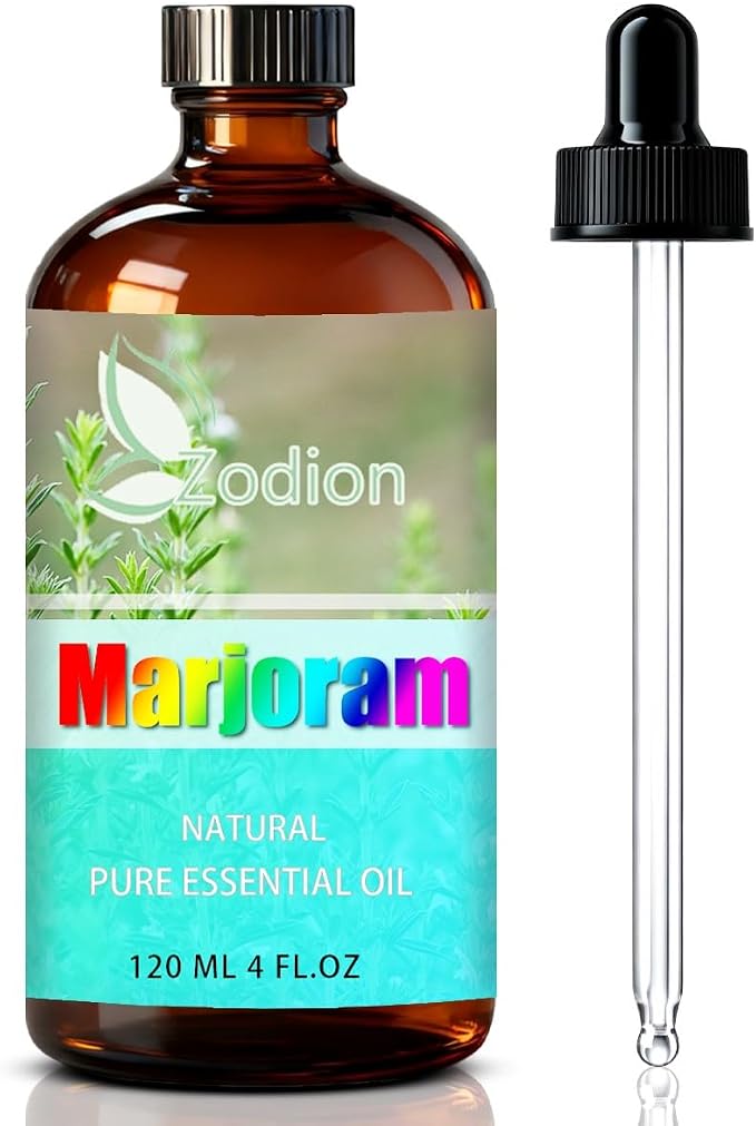 Marjoram Essential Oil, Marjoram Oil for Diffuser, 4 Fl Oz(120ml) | Candle Making, Soap Making, aroma, Strong Scent, Pure, Natural, Home Fragrance, Massage