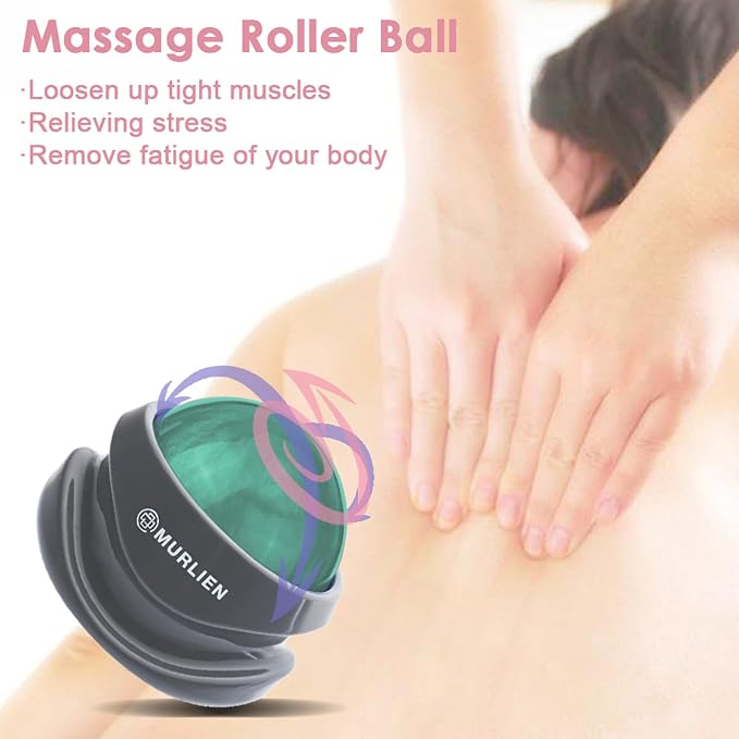 Massage Roller Ball, Tight and Sore Muscles Relief, Manual Massager, Alleviating Shoulder, Arms, Back, Legs, Calves or Muscle Tension - Green