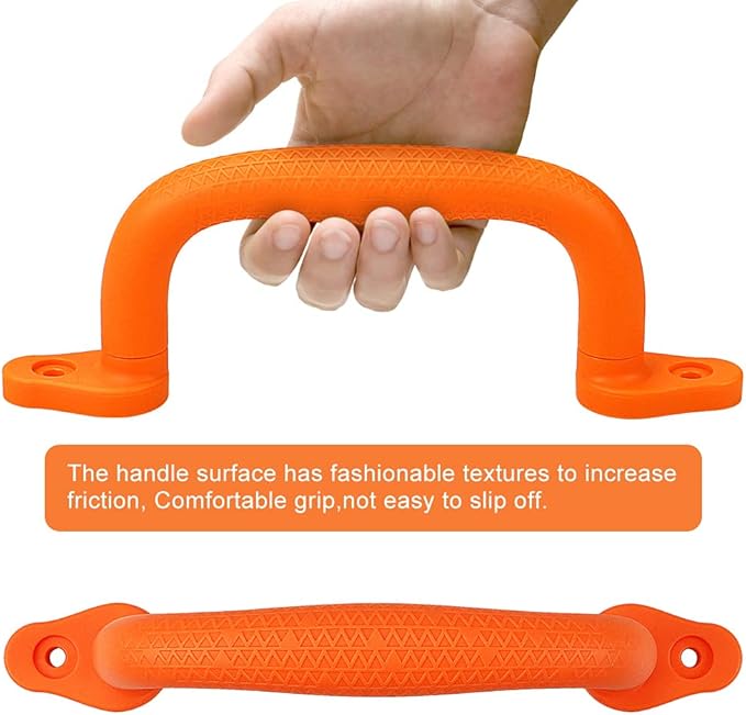 Dolibest 8-Pack Safety Handles for Swing Sets & Playsets - Monkey Bars with Anti-Skid Grip with Finger Indentations, Plastic Grab Handles, Easy Mounting for Climbing Frames, Playhouses, Treehouses