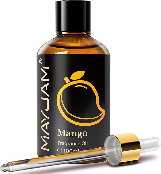 MAYJAM Mango Fragrance Oil Essential Oils for Diffusers for Home, 3.38FL.OZ | Long Lasting Scented Oils for Soap Making, Mango Essential Oil for Candle Making