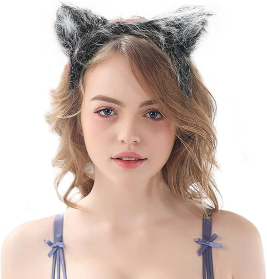 Plush Animal Ears and Horns Headband-Halloween Christmas Festival Theme Party Animal Cosplay Costume Headbands