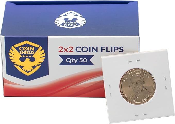 1000 Small Dollar 2x2 Cardboard Coin Flips with Mylar Windows Archival Safe